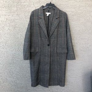Wool Blend Plaid Coat